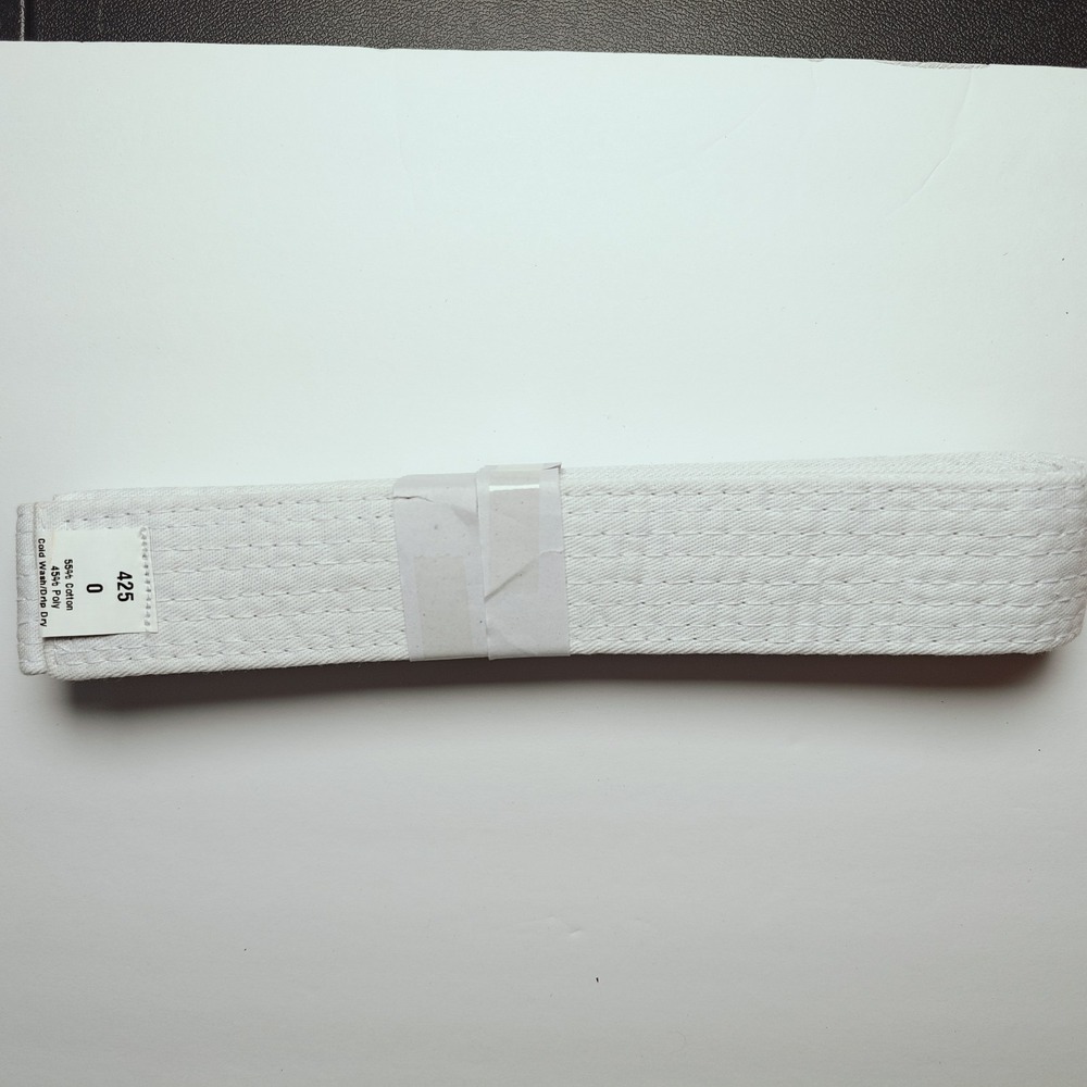 New MACS Martial Arts White Belt  Size 0  (425cm x 4cm)